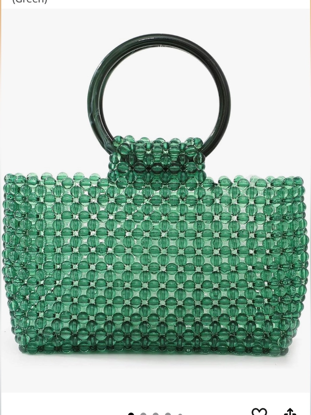 Amazon Green Beaded Mini Purse with Round Handle